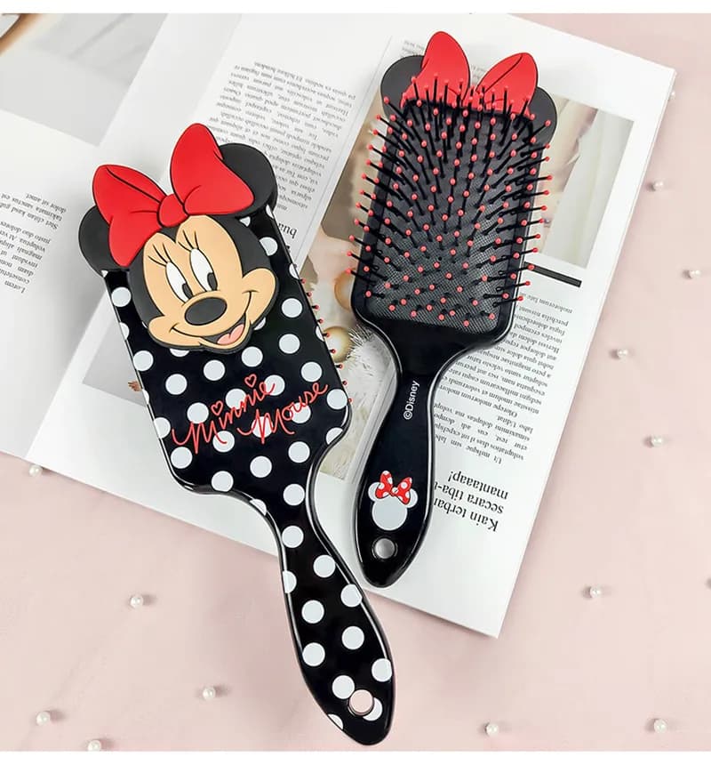 Disney Minnie Mouse Air Cushion Massage Combs Cartoon Anime Figures Children Comb Hair Brush Hairdressing Tool Kid Birthday Gift